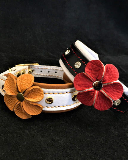 The "Flower" handmade puppy collar
