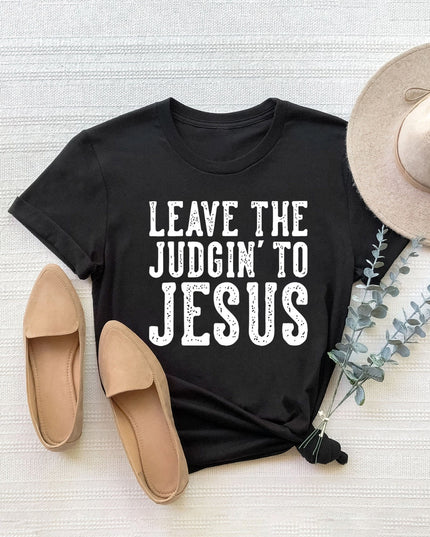 Letter Graphic Round Neck Short Sleeve T-Shirt