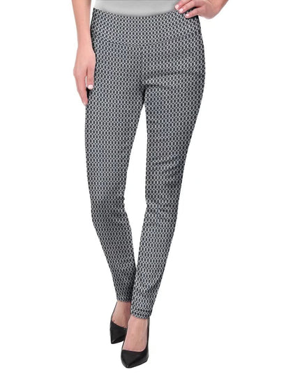 Hybrid & Company Women's Premium Skinny Leggings Stretchy Soft Utility Pants KP44972X 10700 Blackwhite 2X