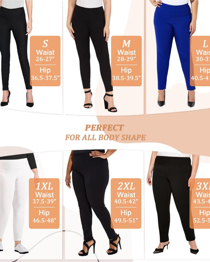 Hybrid & Company Women's Premium Skinny Leggings Stretchy Soft Utility Pants KP44972X 10700 Blackwhite 2X