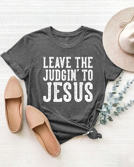 Letter Graphic Round Neck Short Sleeve T-Shirt