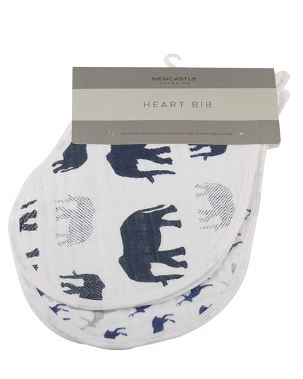 In The Wild Elephant Cotton Burp Cloth Bib 2PK