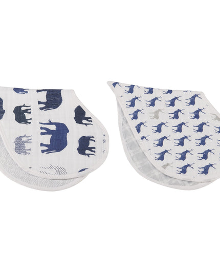 In The Wild Elephant Cotton Burp Cloth Bib 2PK