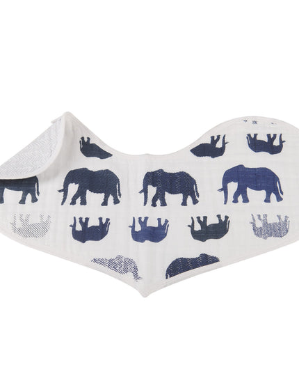 In The Wild Elephant Cotton Burp Cloth Bib 2PK