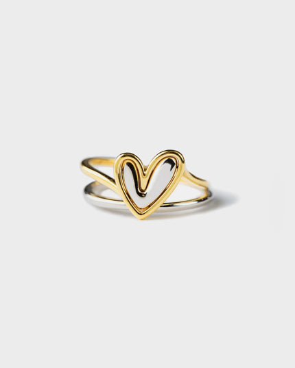 Heart Shape Irregular 925 Sterling Silver Ring